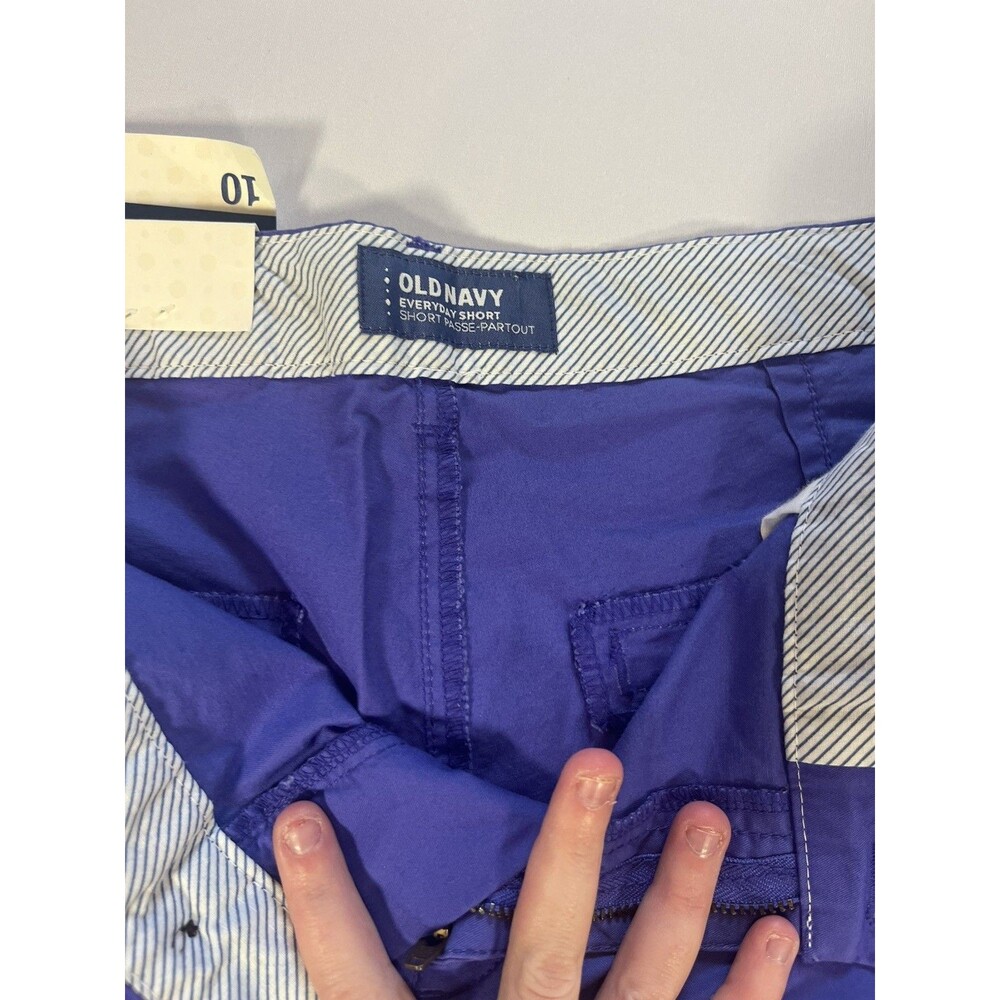 Old Navy Everyday Shorts Women's 10 Purple Flat Front High Rise Pockets NEW! - Picture 8 of 10